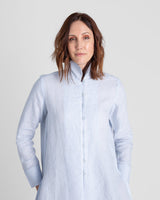 Long Shibori Shirt in Pale Blue Japanese LinenShibori Shirt