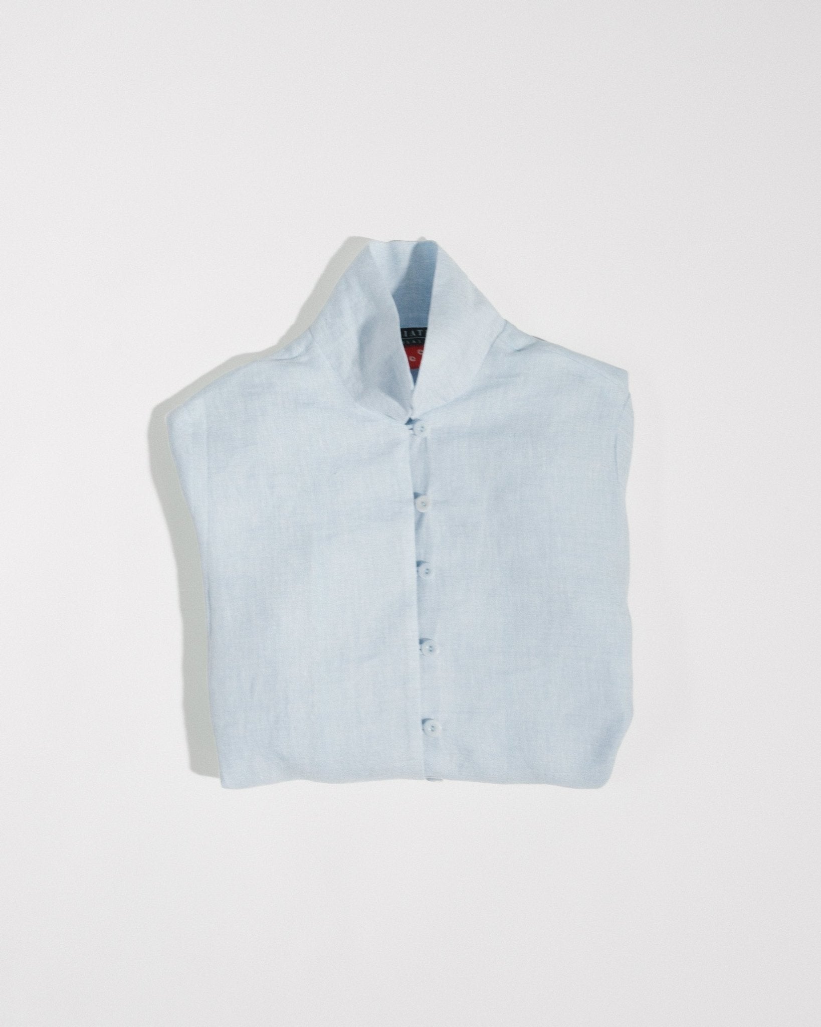 Long Shibori Shirt in Pale Blue Japanese LinenShibori Shirt