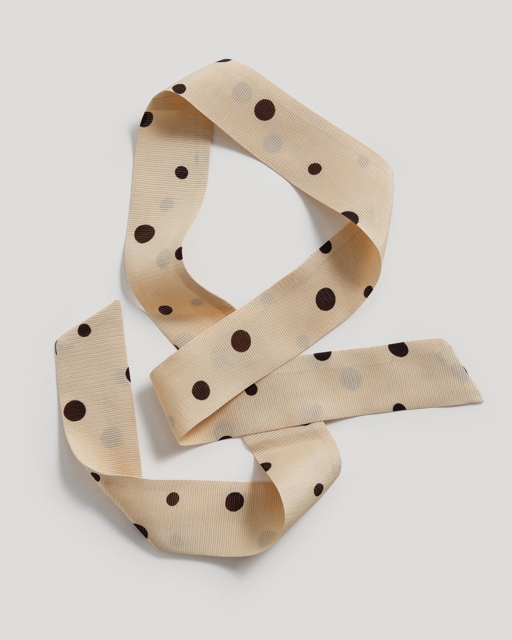 Long Wide Ribbon Tie in Vintage Japanese Printed Polka Dot Silk Pattern No.101Ribbons