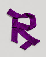 Long Wide Ribbon Tie in Vintage Japanese Silk Purple Damask No.100Ribbons
