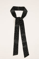 Long Wide Ribbon Tie in Vintage Japanese Silk Snowfall. No.64