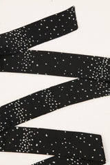 Long Wide Ribbon Tie in Vintage Japanese Silk Snowfall. No.64