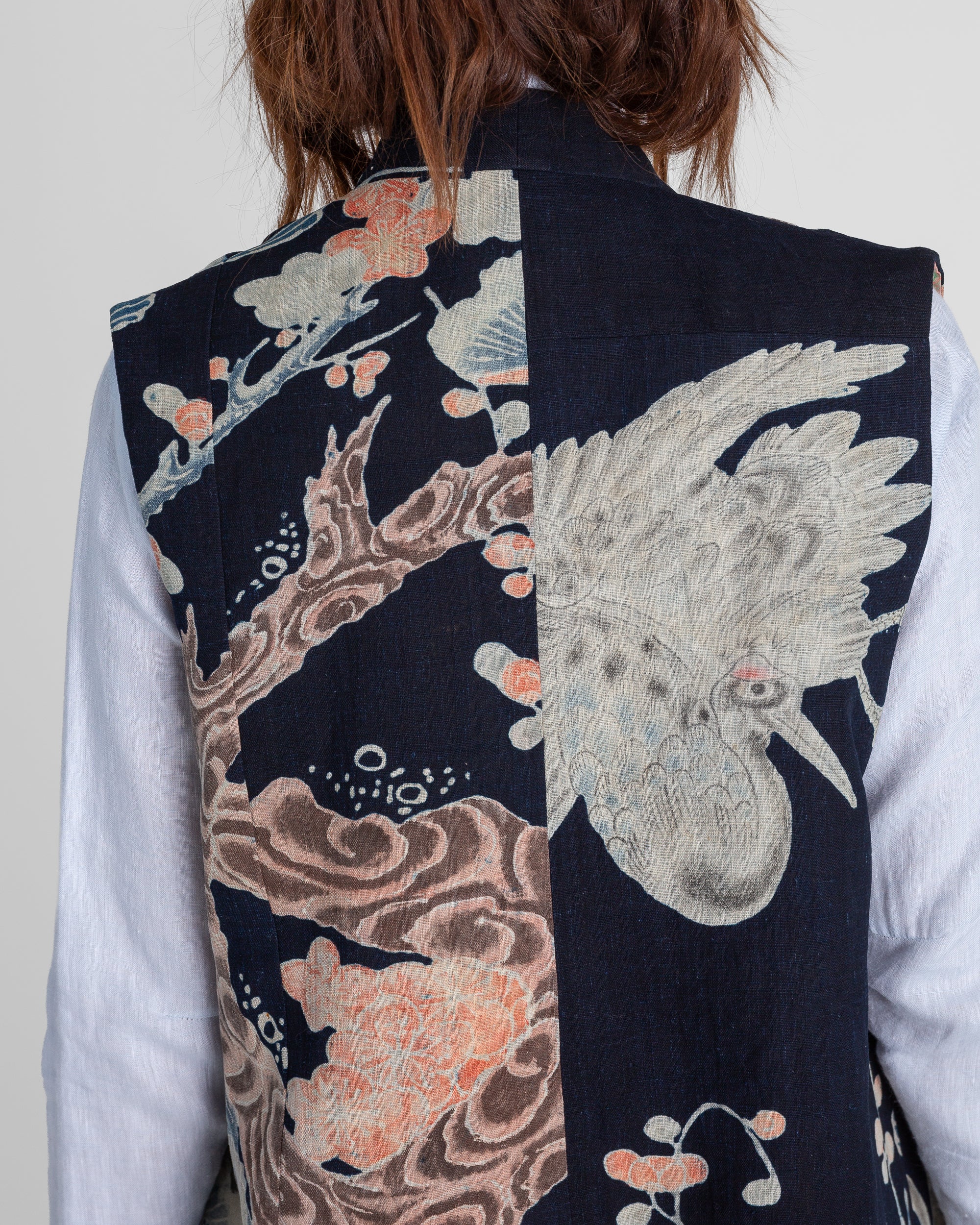 Checker Vest in Vintage Japanese Indigo Cotton