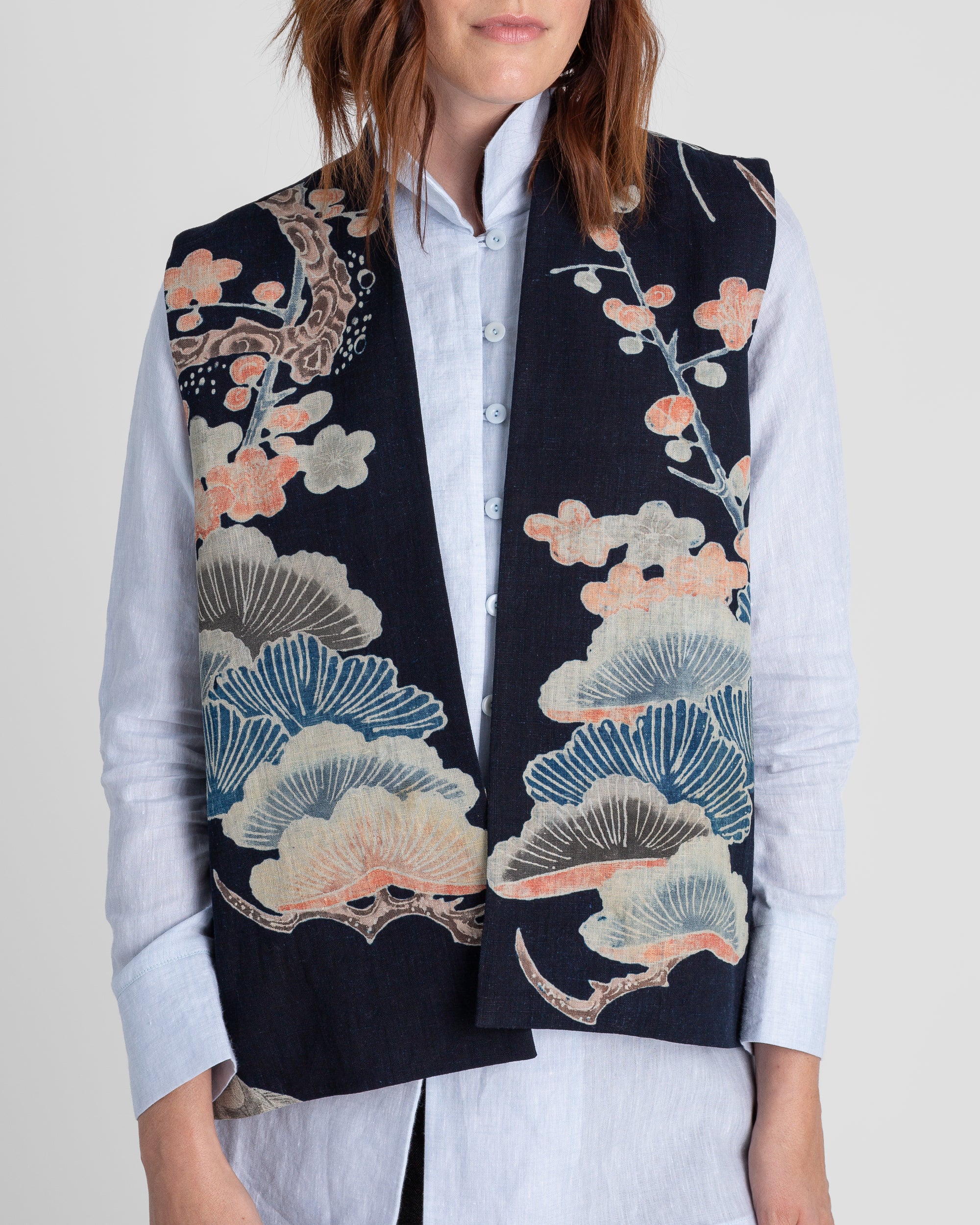 Checker Vest in Vintage Japanese Indigo Cotton
