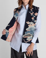 Checker Vest in Vintage Japanese Indigo Cotton