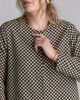 Lotus Shell in Vintage Checkered Japanese Silk