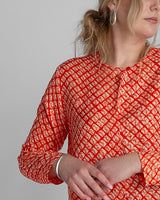 Lotus Shell in Vintage Coral Japanese Silk