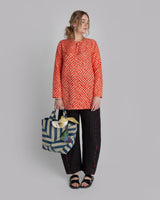 Lotus Shell in Vintage Coral Japanese Silk