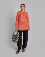 Lotus Shell in Vintage Coral Japanese Silk