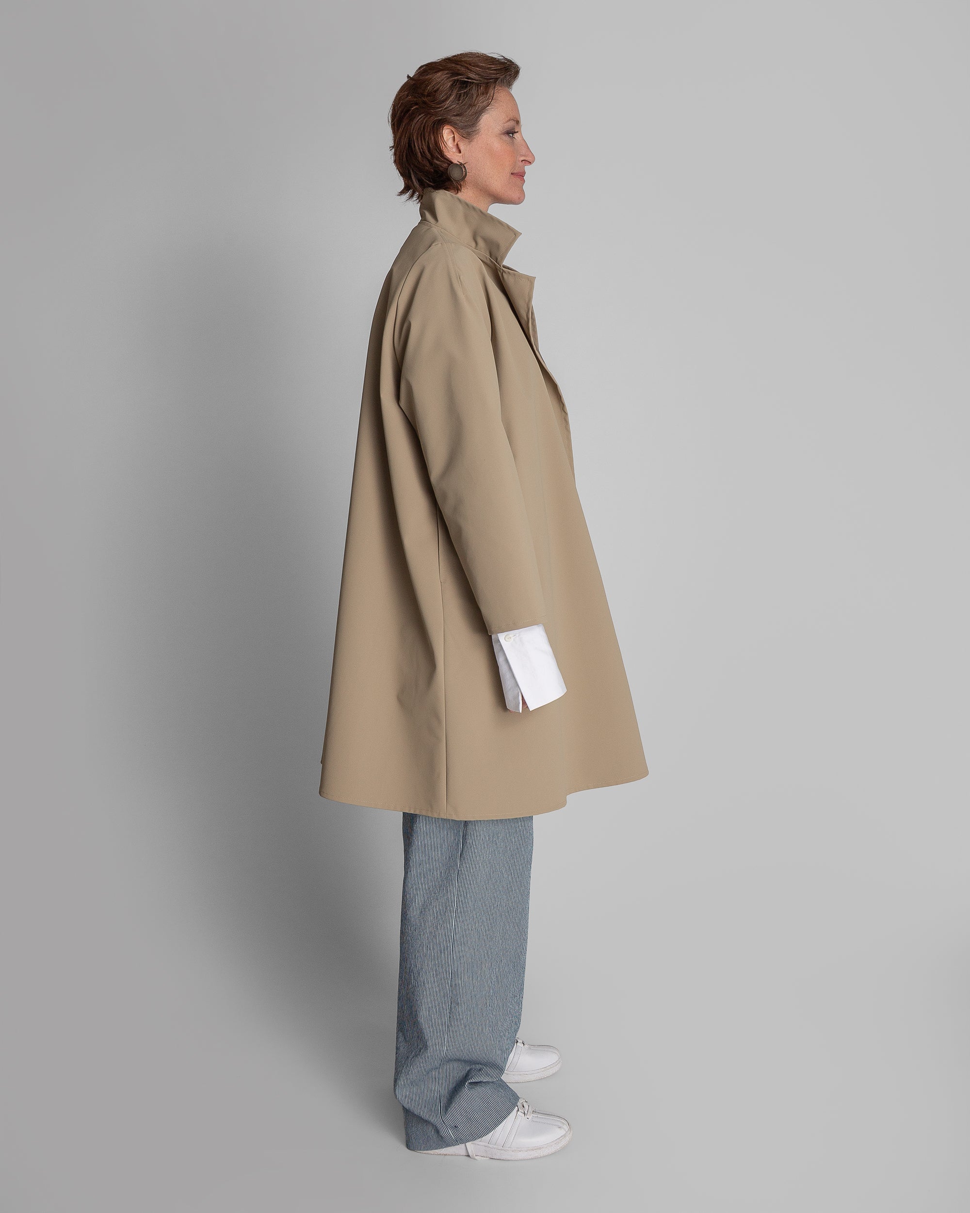 Reed Topper in Beige Water Repellent Coated Cotton