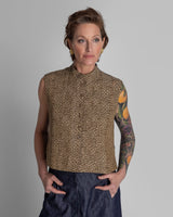 Mandarin Vest in Two Vintage Japanese LinensMandarin