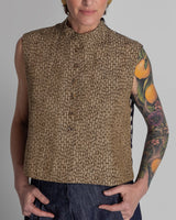 Mandarin Vest in Two Vintage Japanese LinensMandarin