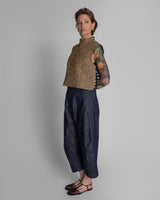 Mandarin Vest in Two Vintage Japanese LinensMandarin