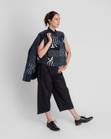 Mandarin Vest in Vintage Japanese ikat Indigo CottonsMandarin Vests