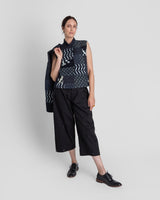 Mandarin Vest in Vintage Japanese ikat Indigo CottonsMandarin Vests