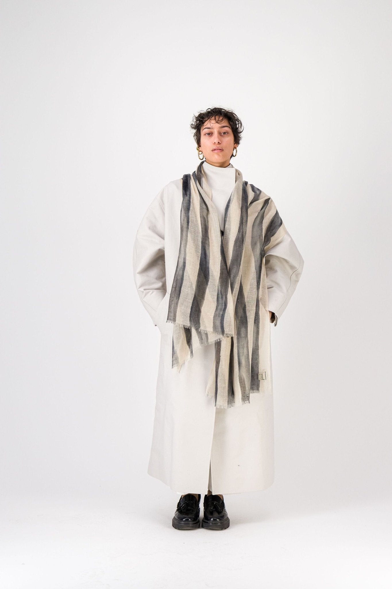 Marin Cashmere Stole in Black StripesScarves