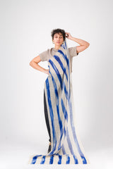 Marin Cashmere Stole in Blue StripesScarves