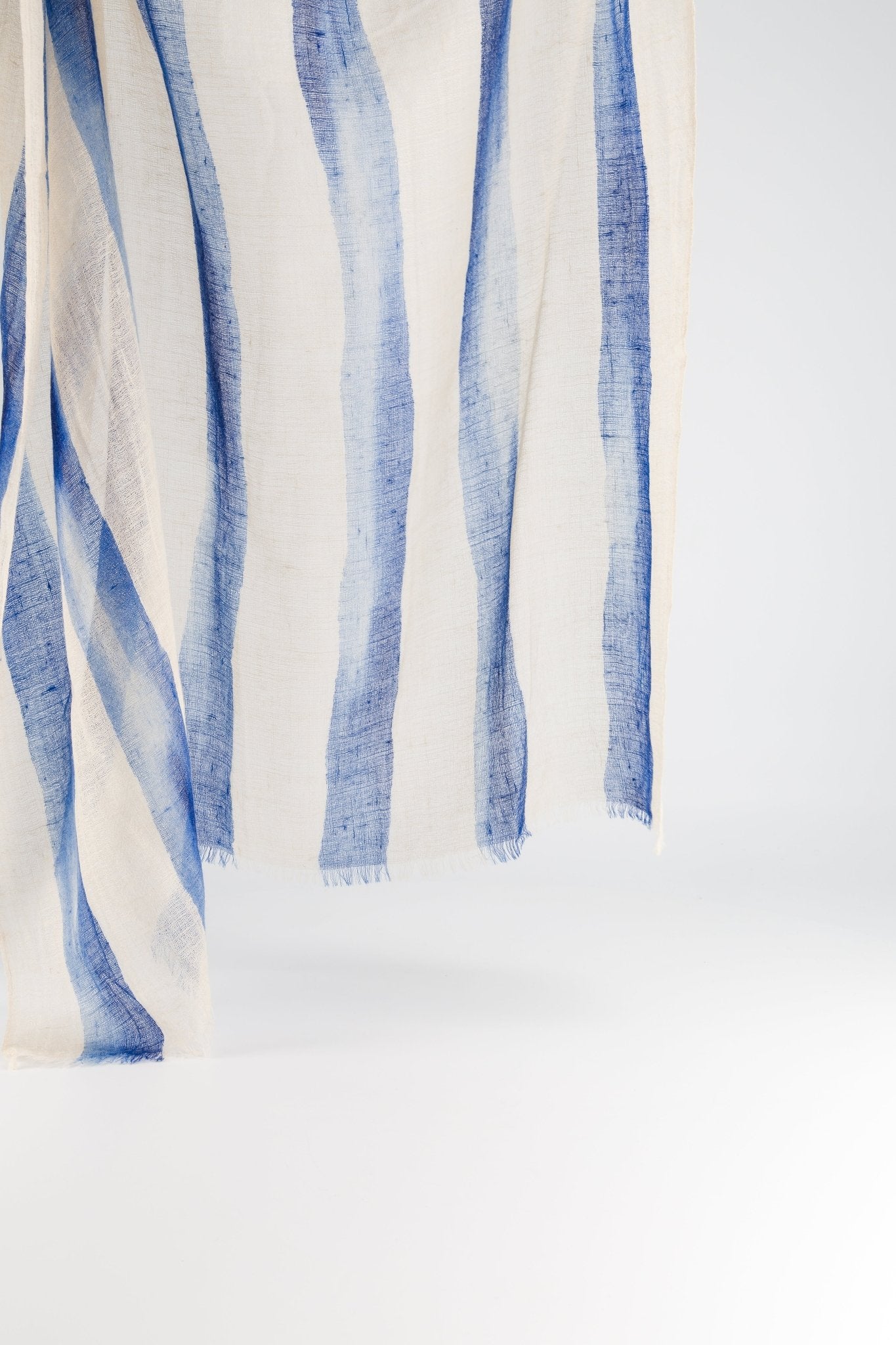 Marin Cashmere Stole in Blue StripesScarves