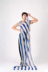 Marin Cashmere Stole in Blue StripesScarves