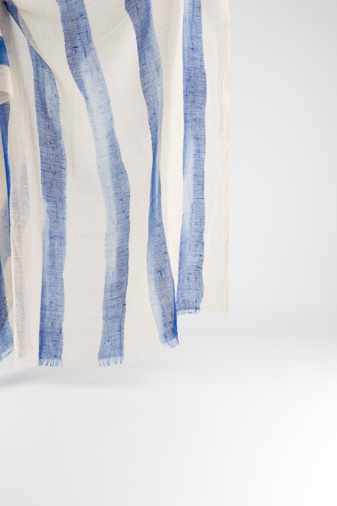 Marin Cashmere Stole in Blue StripesScarves