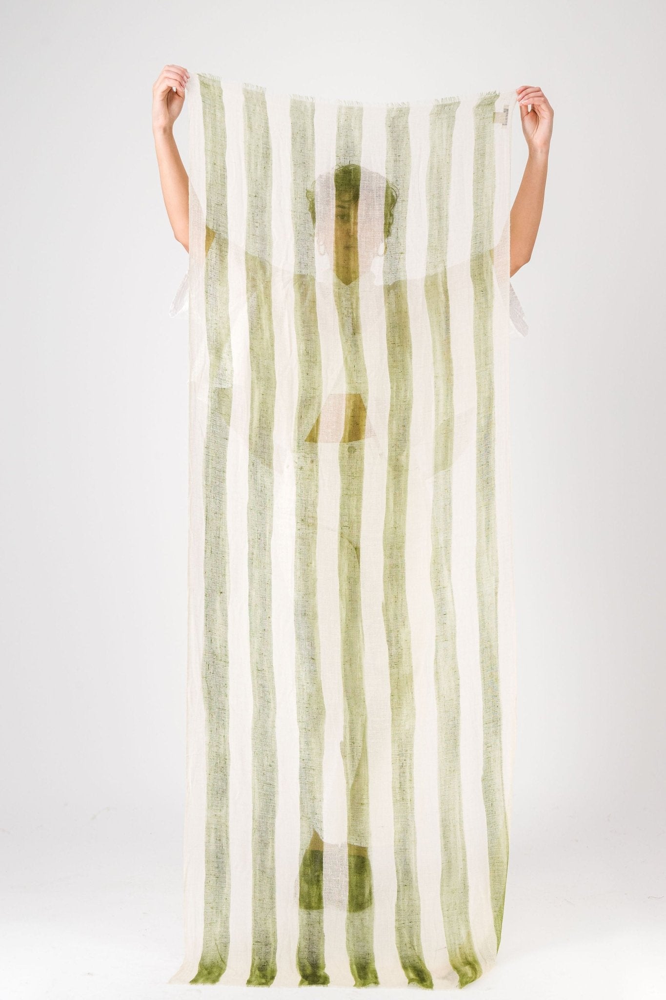Marin Cashmere Stole in Olive StripesScarves