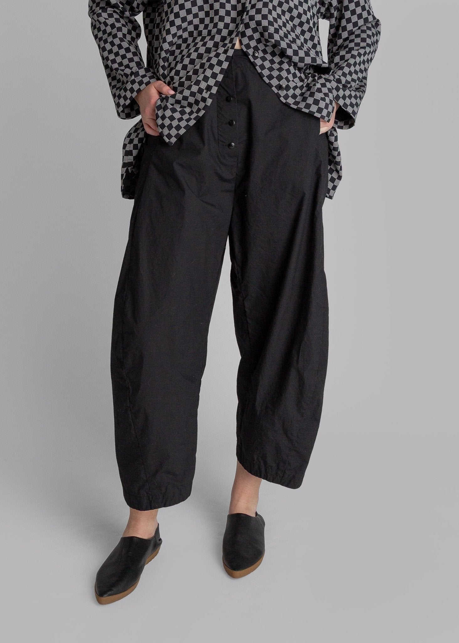 Black Poplin Paris Pant