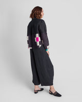 Mini Shirt in Black Cotton Poplin and Vintage Silk IkatMini Shirts