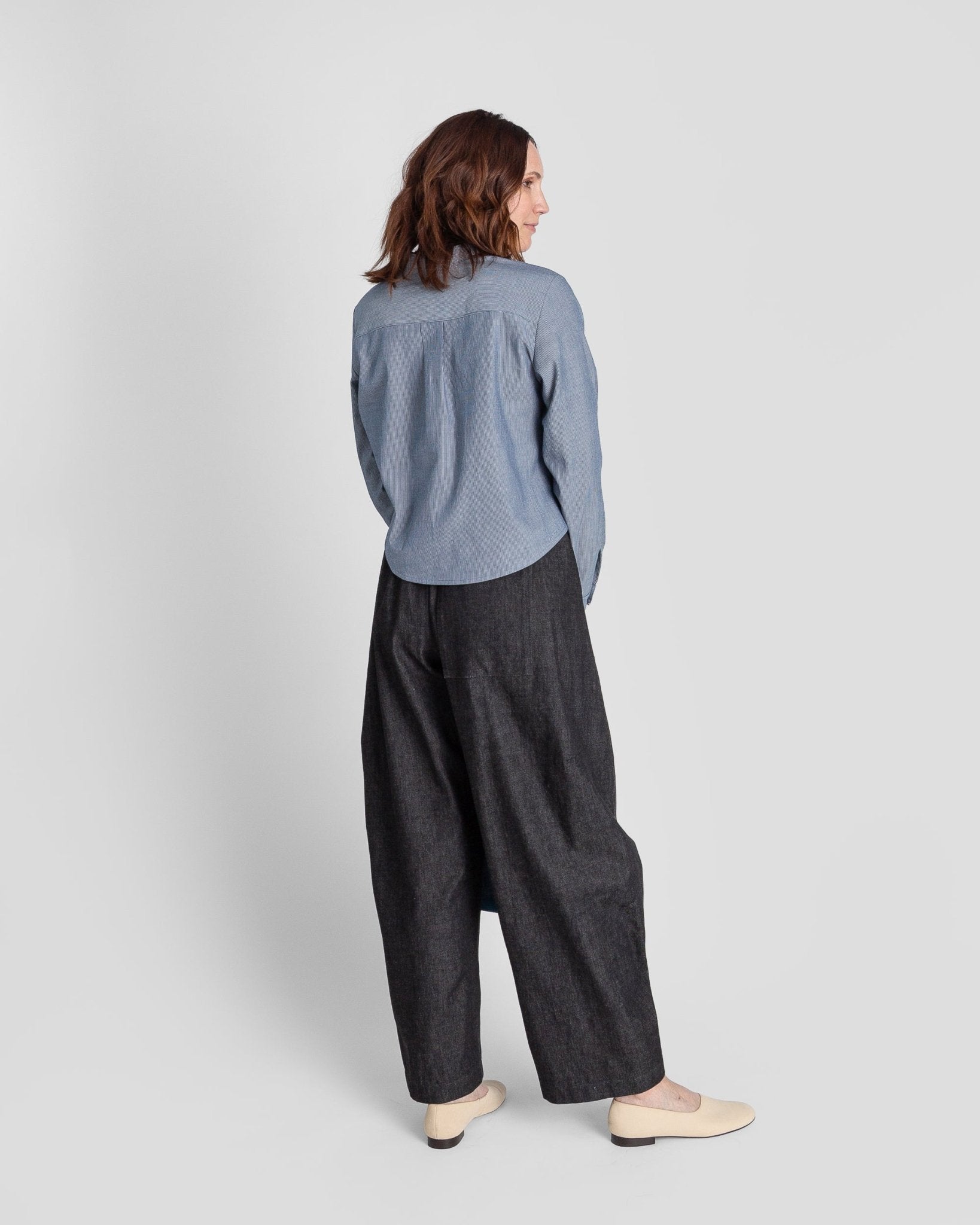 Mini Shirt in Blue-Gray Cotton StripeMini Shirts