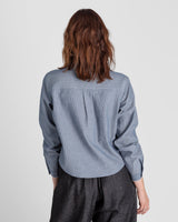 Mini Shirt in Blue-Gray Cotton StripeMini Shirts