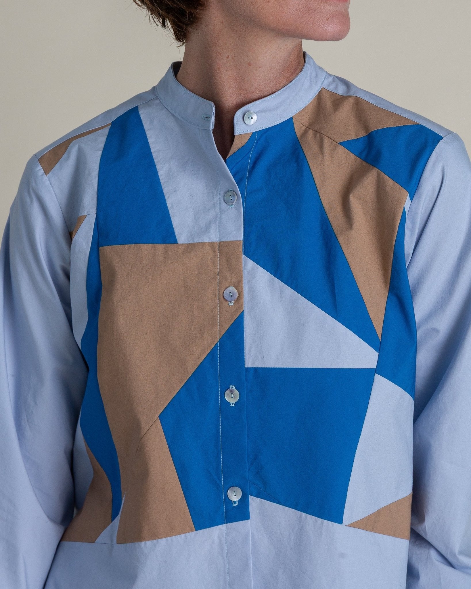 Mini Shirt in Light Blue Pieced Cotton PoplinMini Shirts