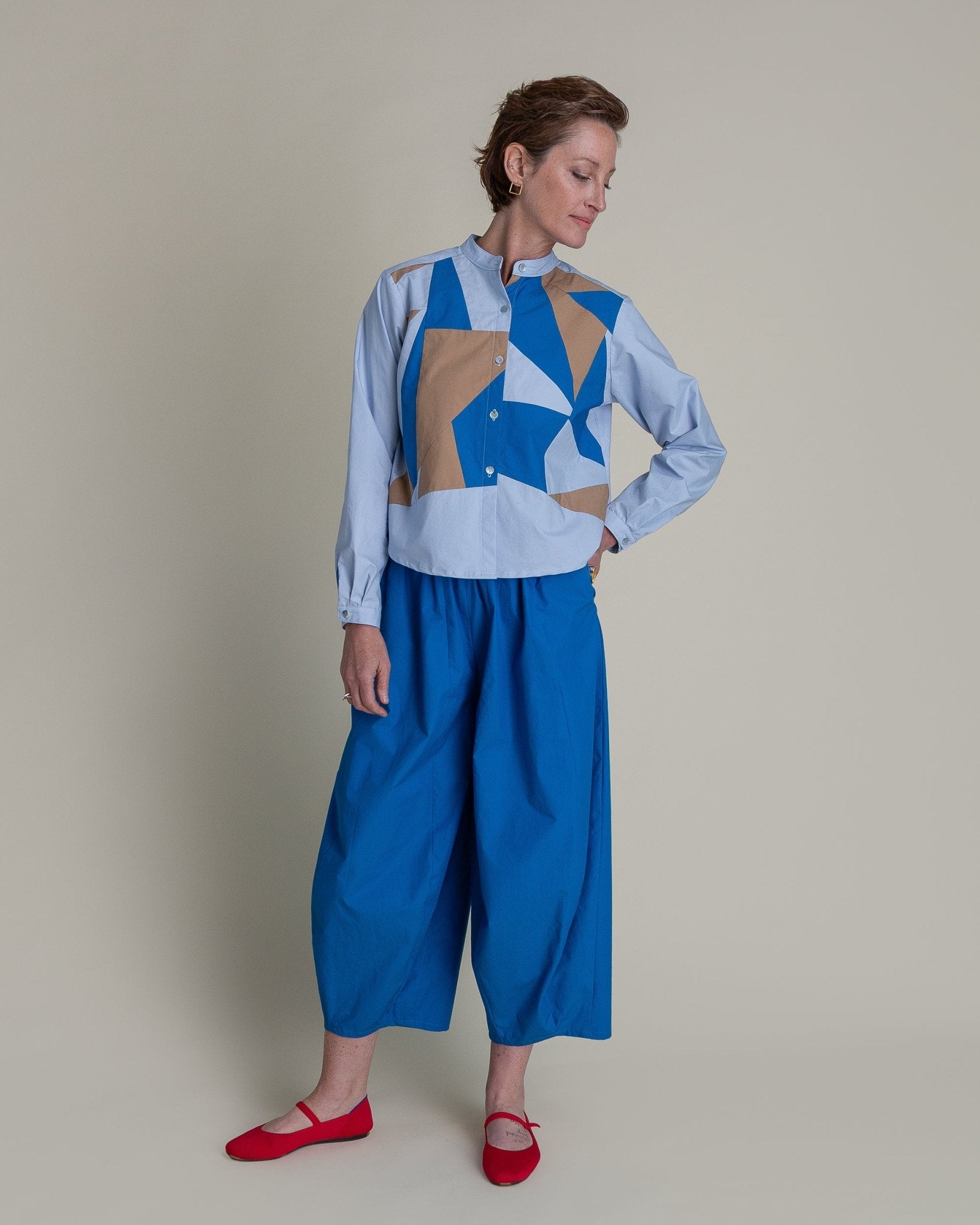 Mini Shirt in Light Blue Pieced Cotton PoplinMini Shirts