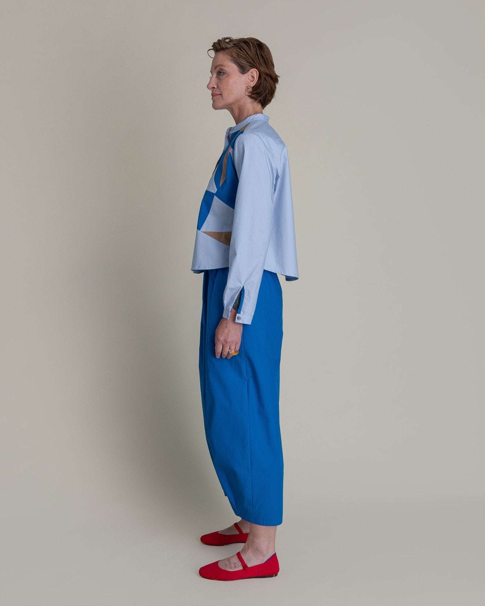 Mini Shirt in Light Blue Pieced Cotton PoplinMini Shirts