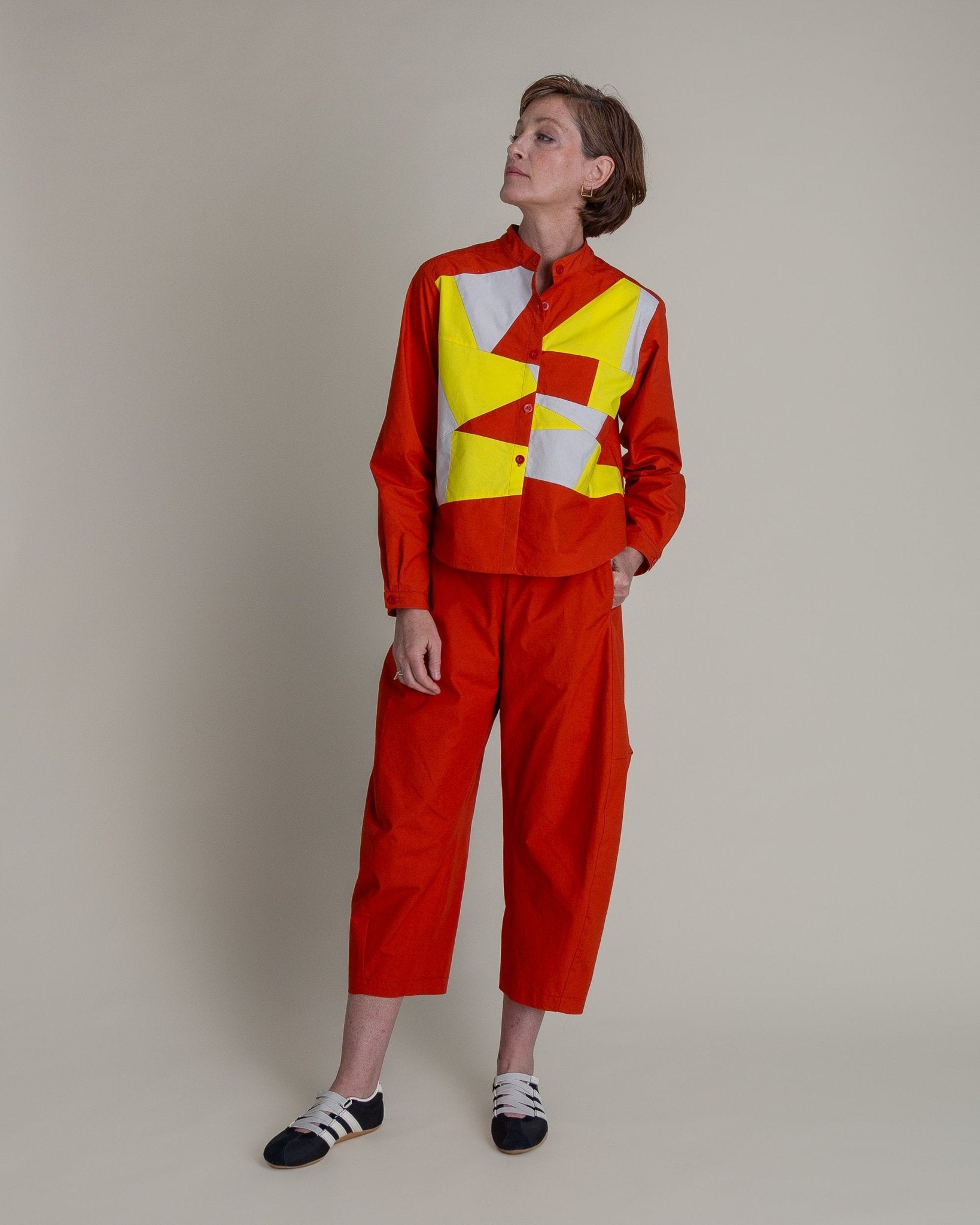 Mini Shirt in Persimmon Pieced Cotton PoplinMini Shirts