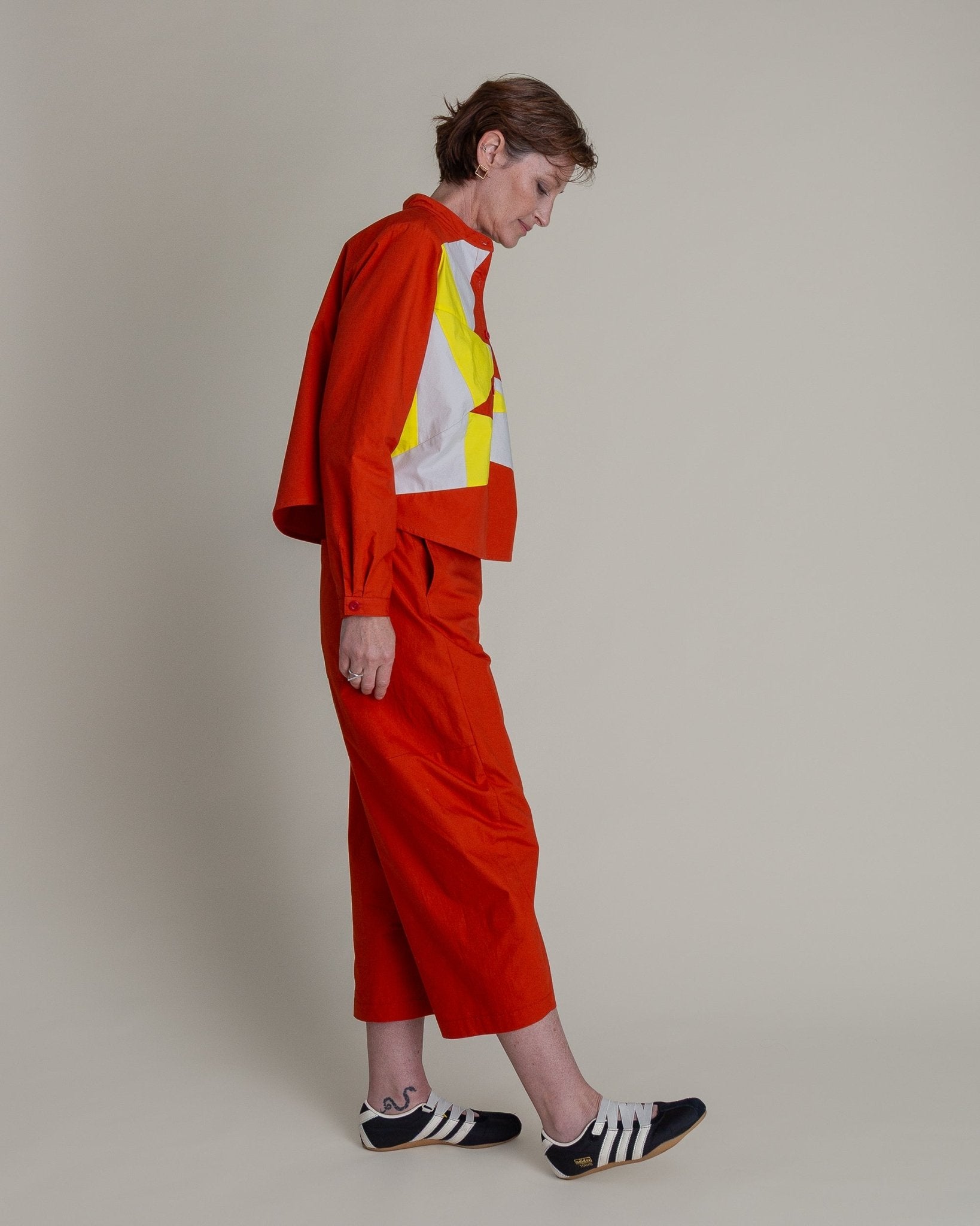 Mini Shirt in Persimmon Pieced Cotton PoplinMini Shirts