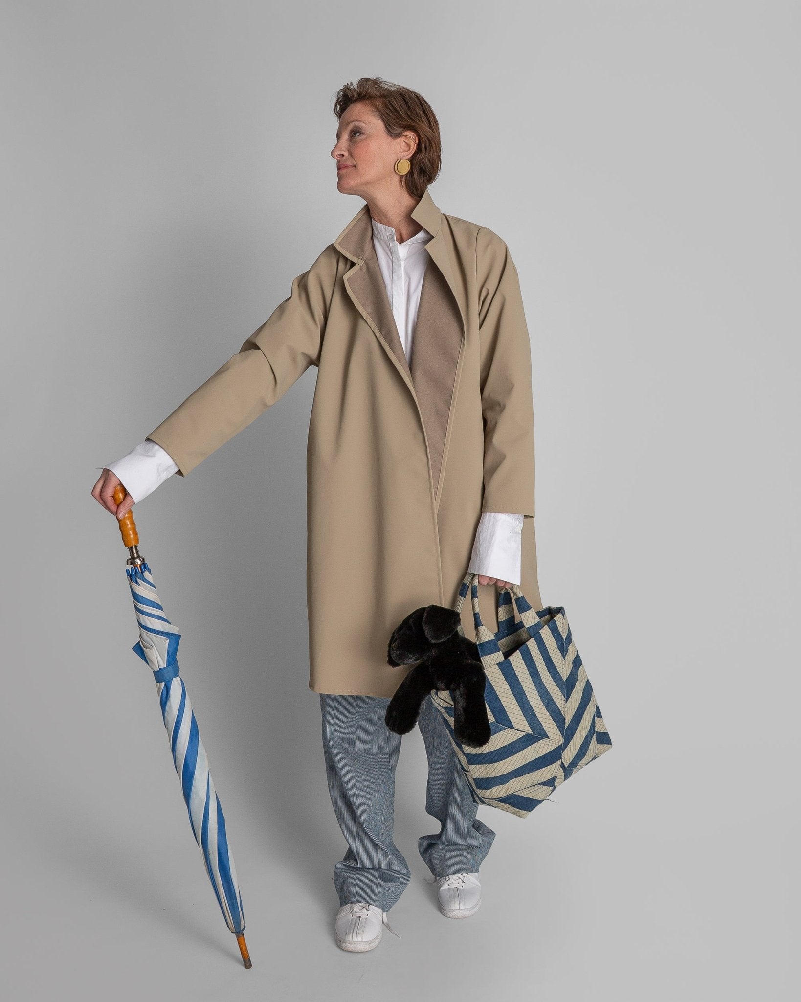 Mini Tote in Raw - Pieced Vintage Japanese Cotton Stripes