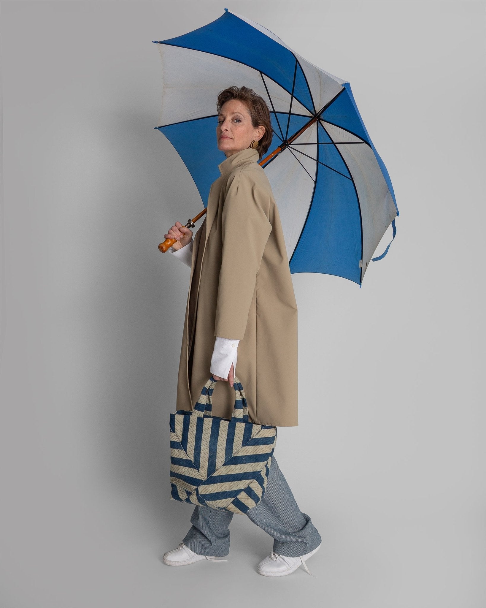 Mini Tote in Raw - Pieced Vintage Japanese Cotton Stripes