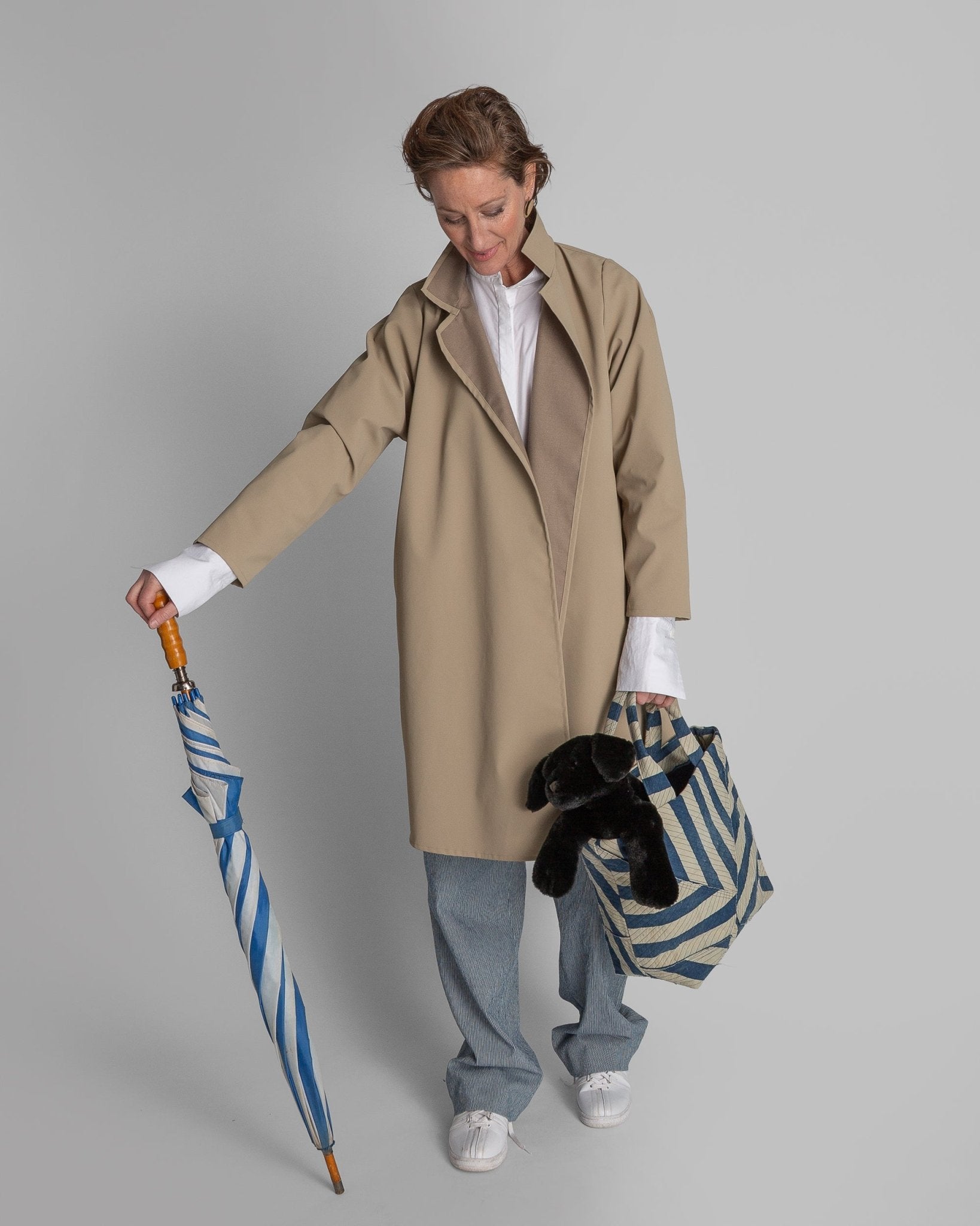 Mini Tote in Raw - Pieced Vintage Japanese Cotton Stripes