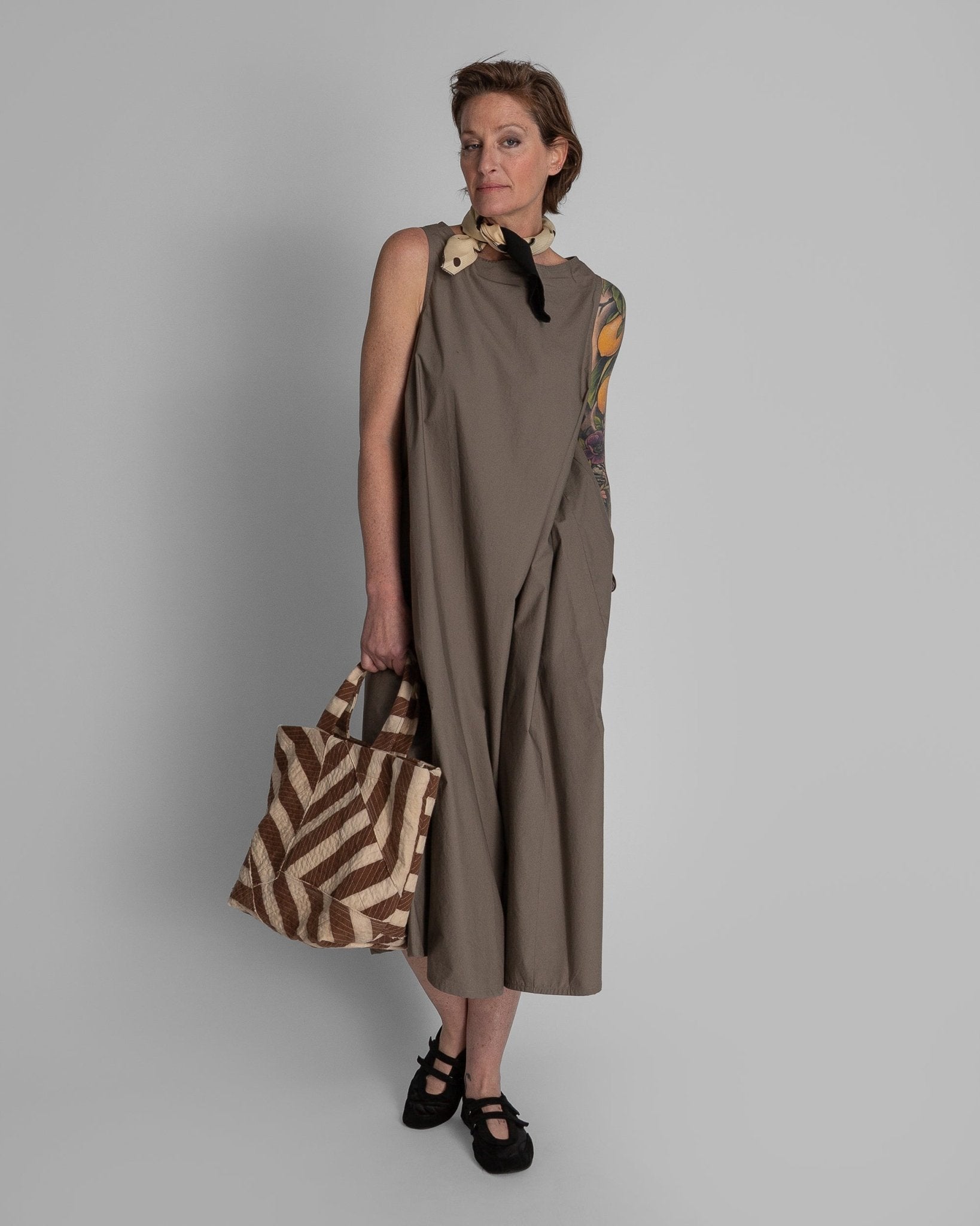 Mini Tote in Raw - Pieced Vintage Japanese Cotton Stripes