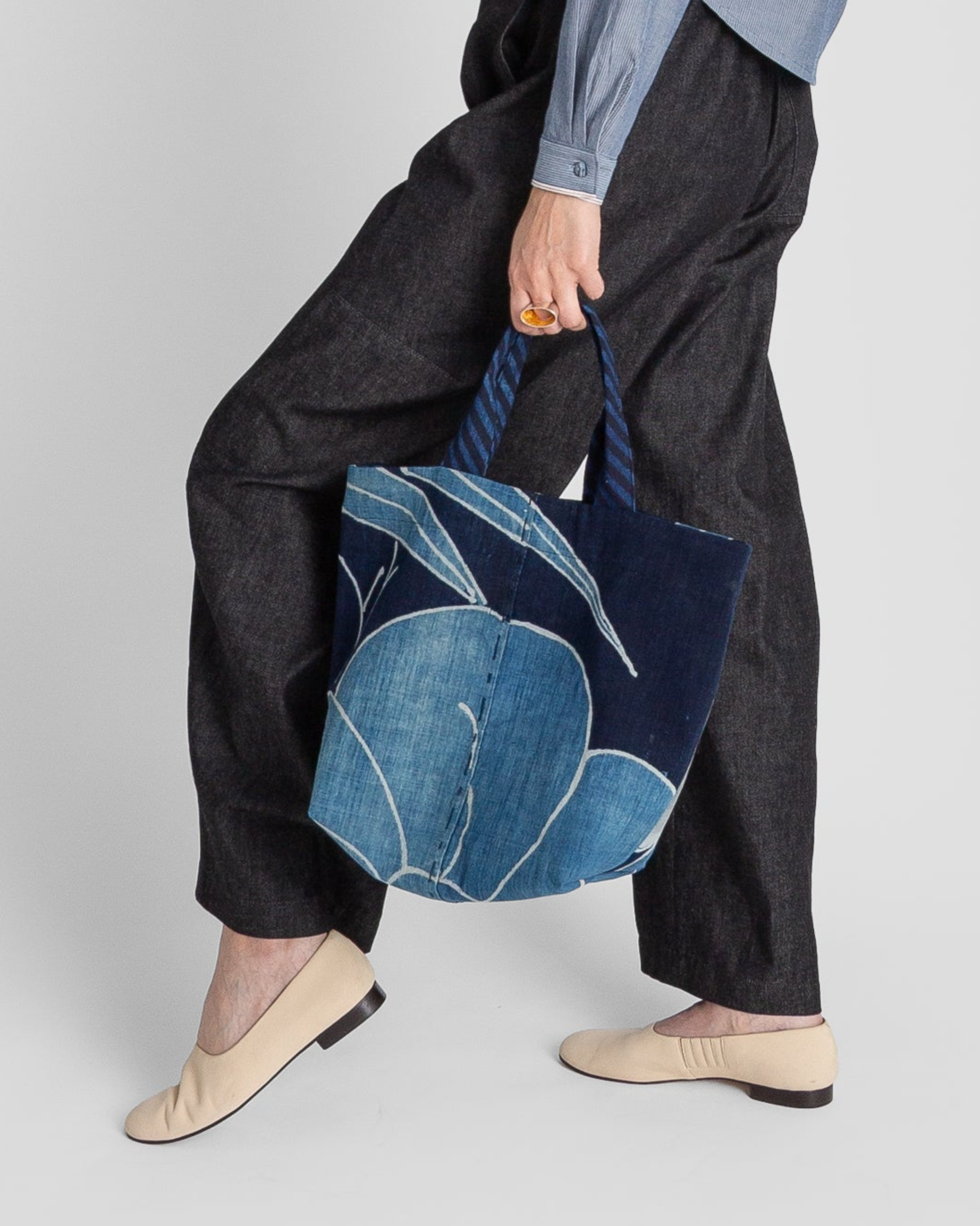 Mini Tote in Vintage Japanese Indigo Cotton