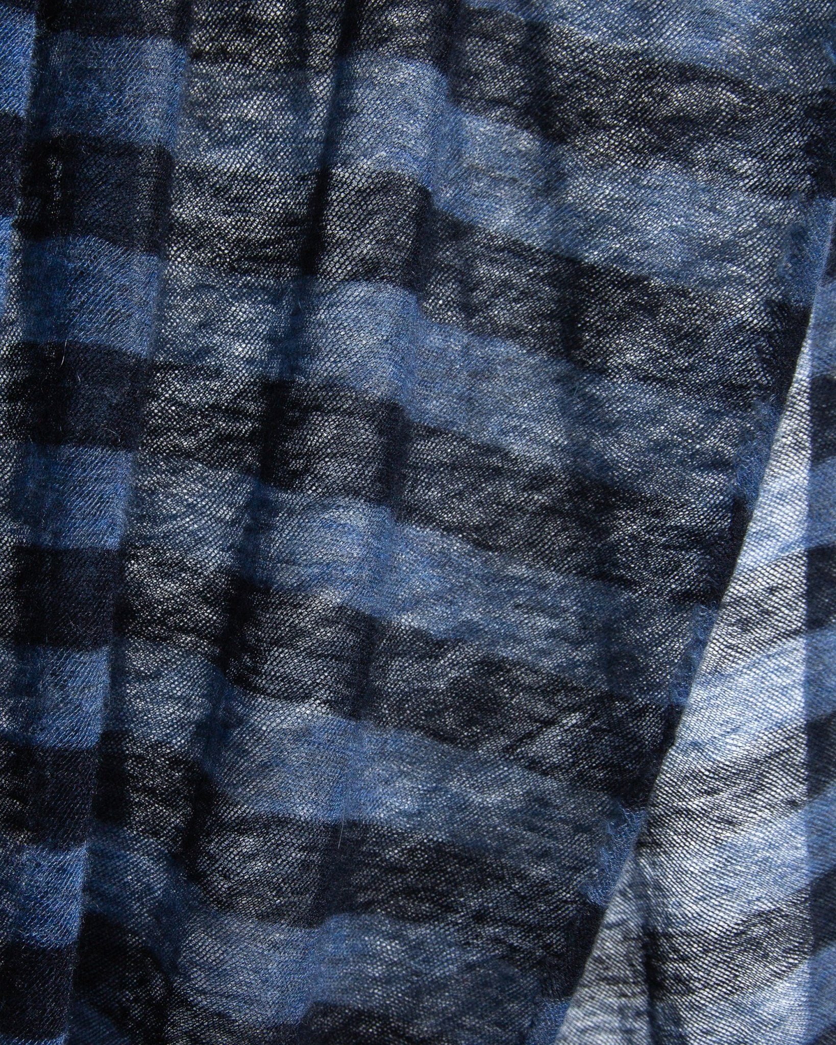 Nightshade Blue and Black Striped Cashmere ShawlScarves