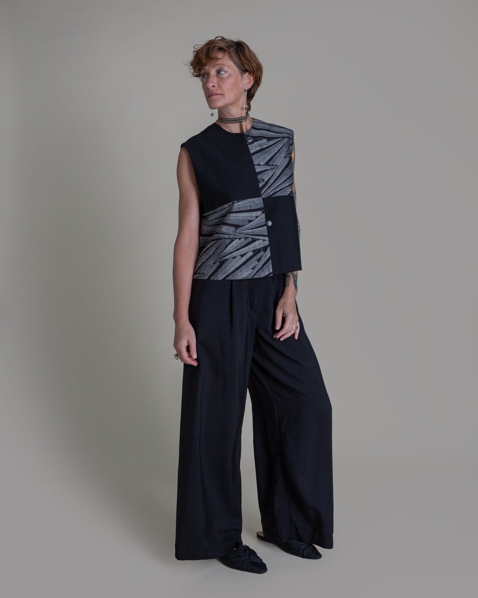 Noma Vest in Vintage Japanese Silk with Cotton TwillNoma Vests