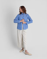 Cropped Omni Jacket in Light Blue Nuno Silk Organza