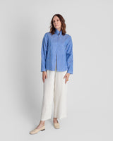Cropped Omni Jacket in Light Blue Nuno Silk Organza