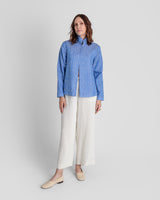 Cropped Omni Jacket in Light Blue Nuno Silk Organza