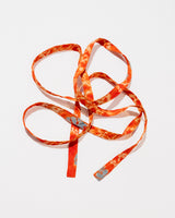 Skinny Ribbon Tie in Vintage Japanese Orange Tie-Dye with Turquoise No.107