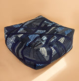 Ottoman in Vintage Japanese Indigo Remnants