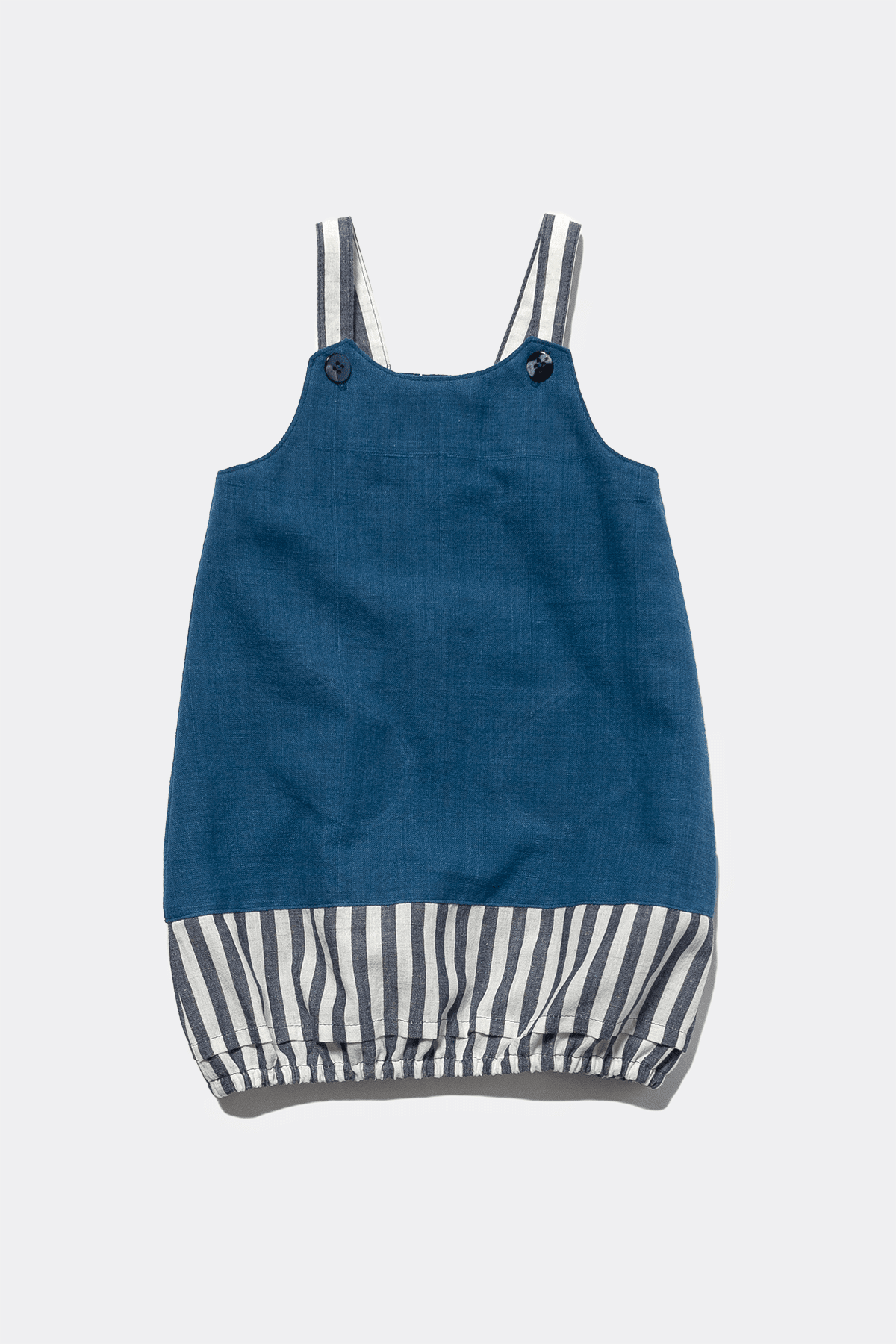 Overall Dress in Vintage Japanese Light Indigo Cotton Mix