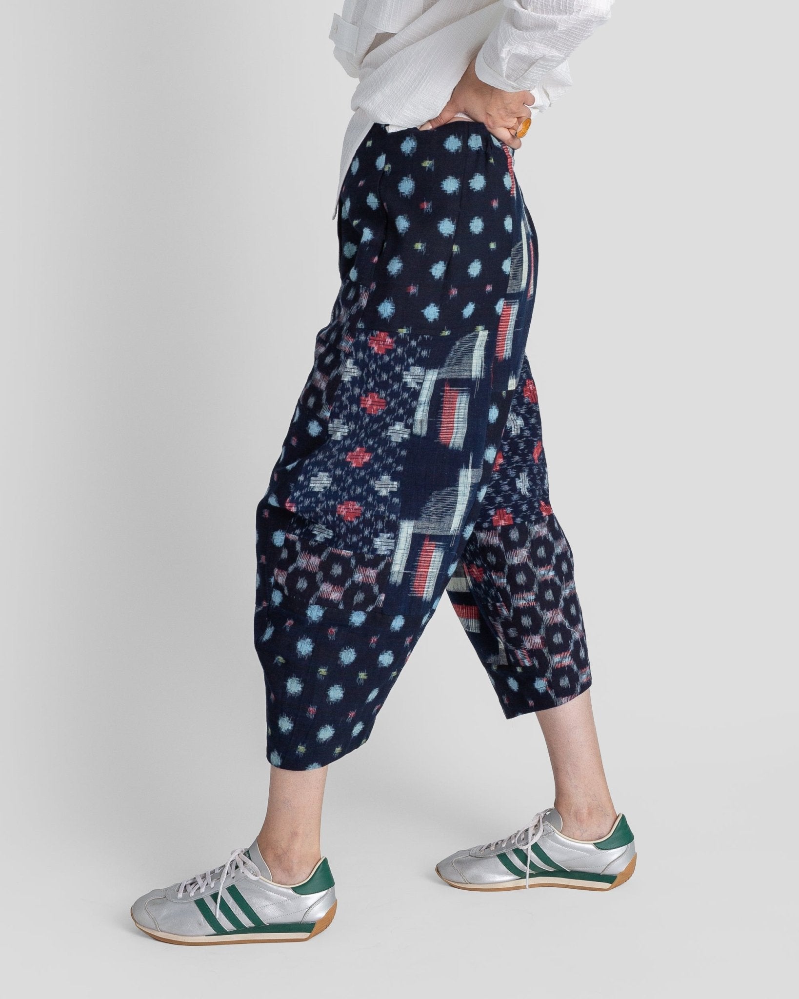 Paris Pant in Colorful Vintage Japanese Coton Indigo Ikat MixParis Pants