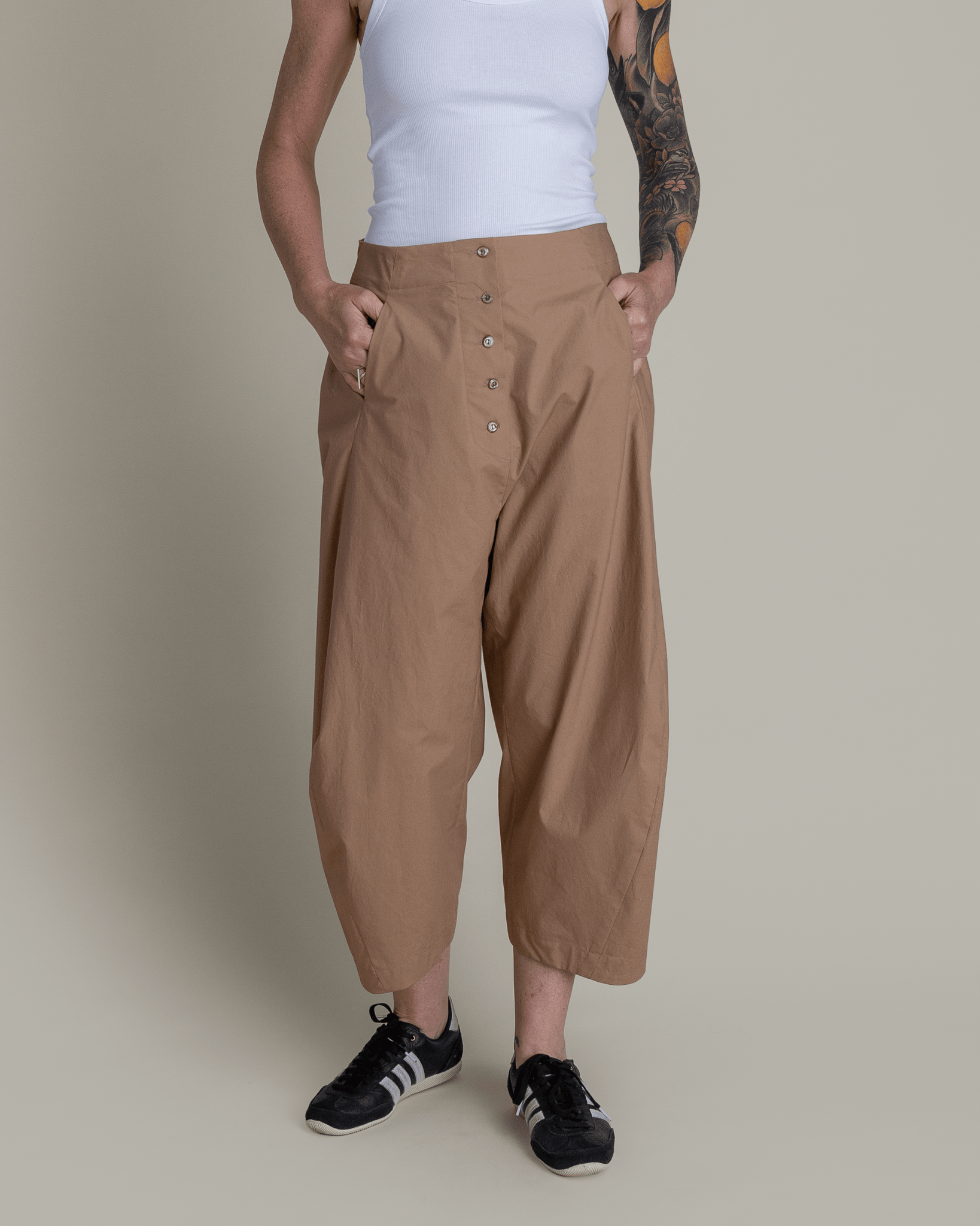 Paris Pant in Khaki Cotton PoplinParis Pants