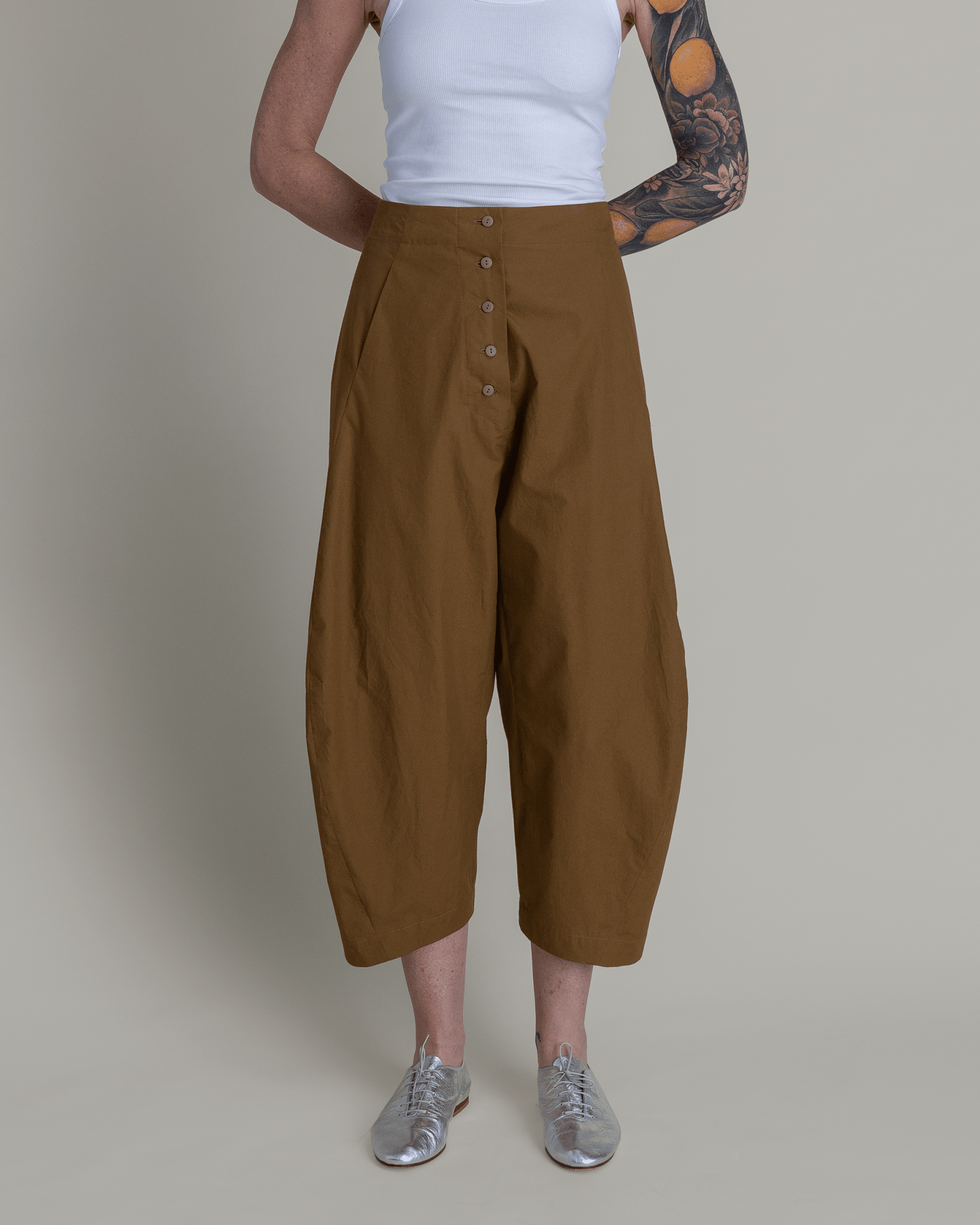 Paris Pant in Tobacco Cotton PoplinParis Pants